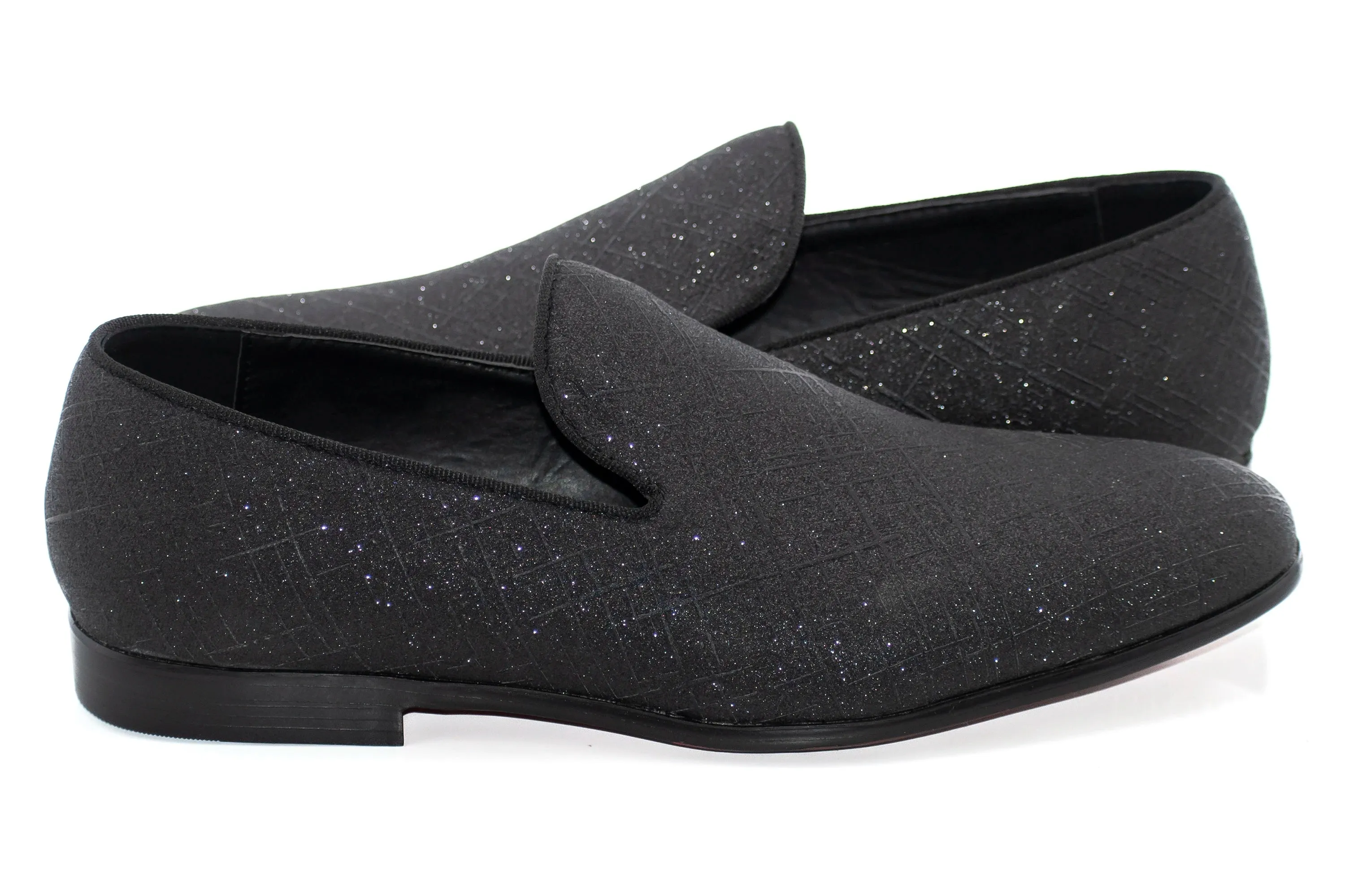 Black Crosshatch Textured Dress Loafer