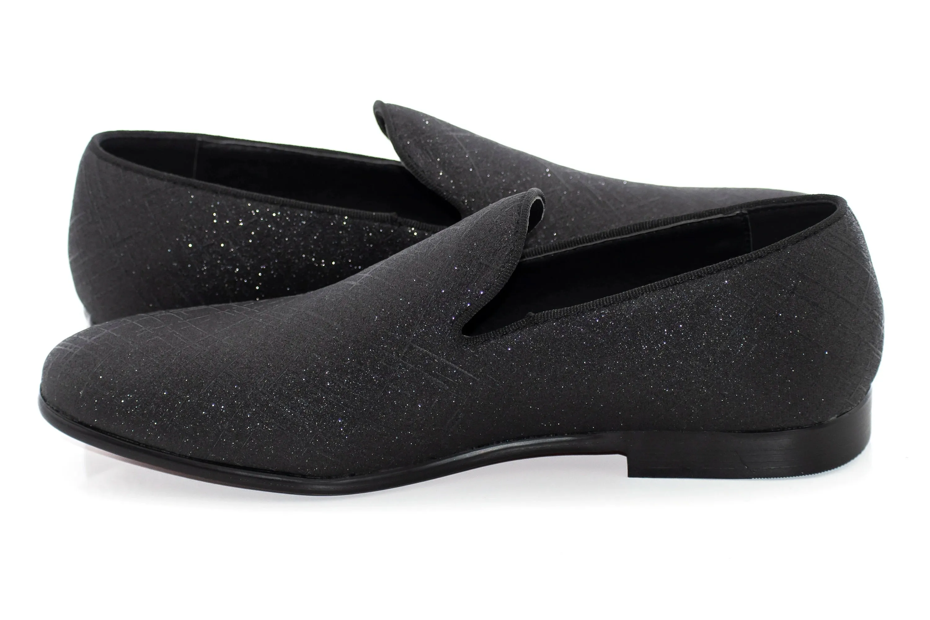 Black Crosshatch Textured Dress Loafer