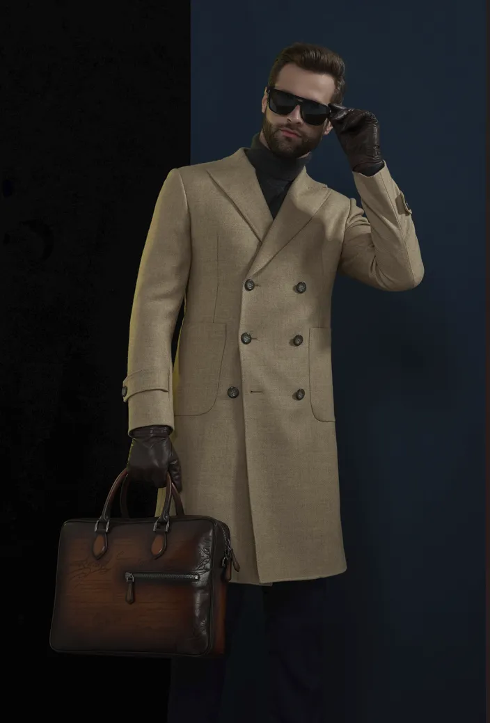 Camel Wool Double Breasted Overcoat Style (DB3 3) E60217/530