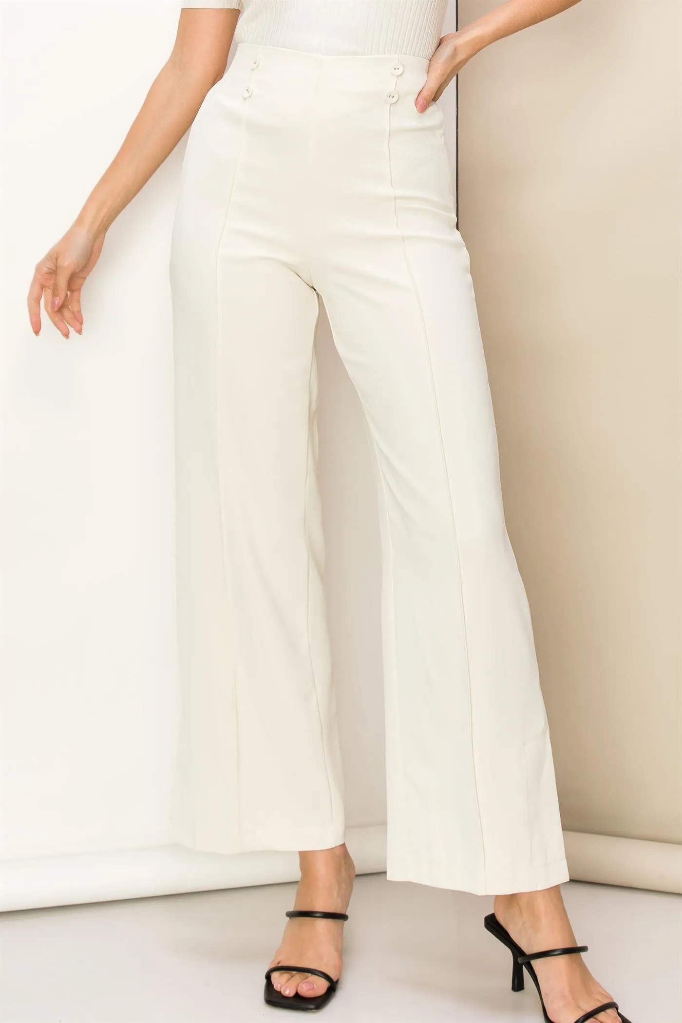 double button detail pant