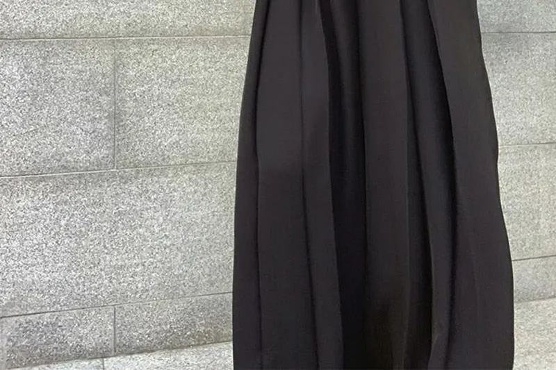 High Waist Loose Pleated Wide Leg Pants