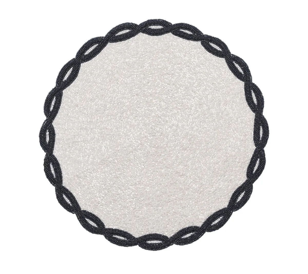 Infinity Placemat in White & Navy Set of 4 by Kim Seybert