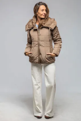 Mika High Collar Down Jacket In Sand