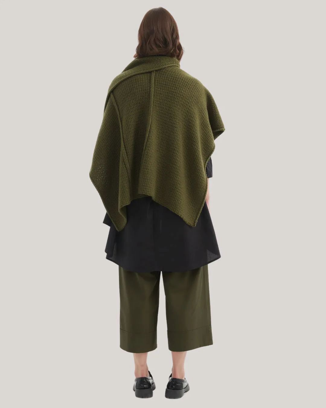 Tirelli Asymmetric Wrap Knit 25K3590 - Khaki