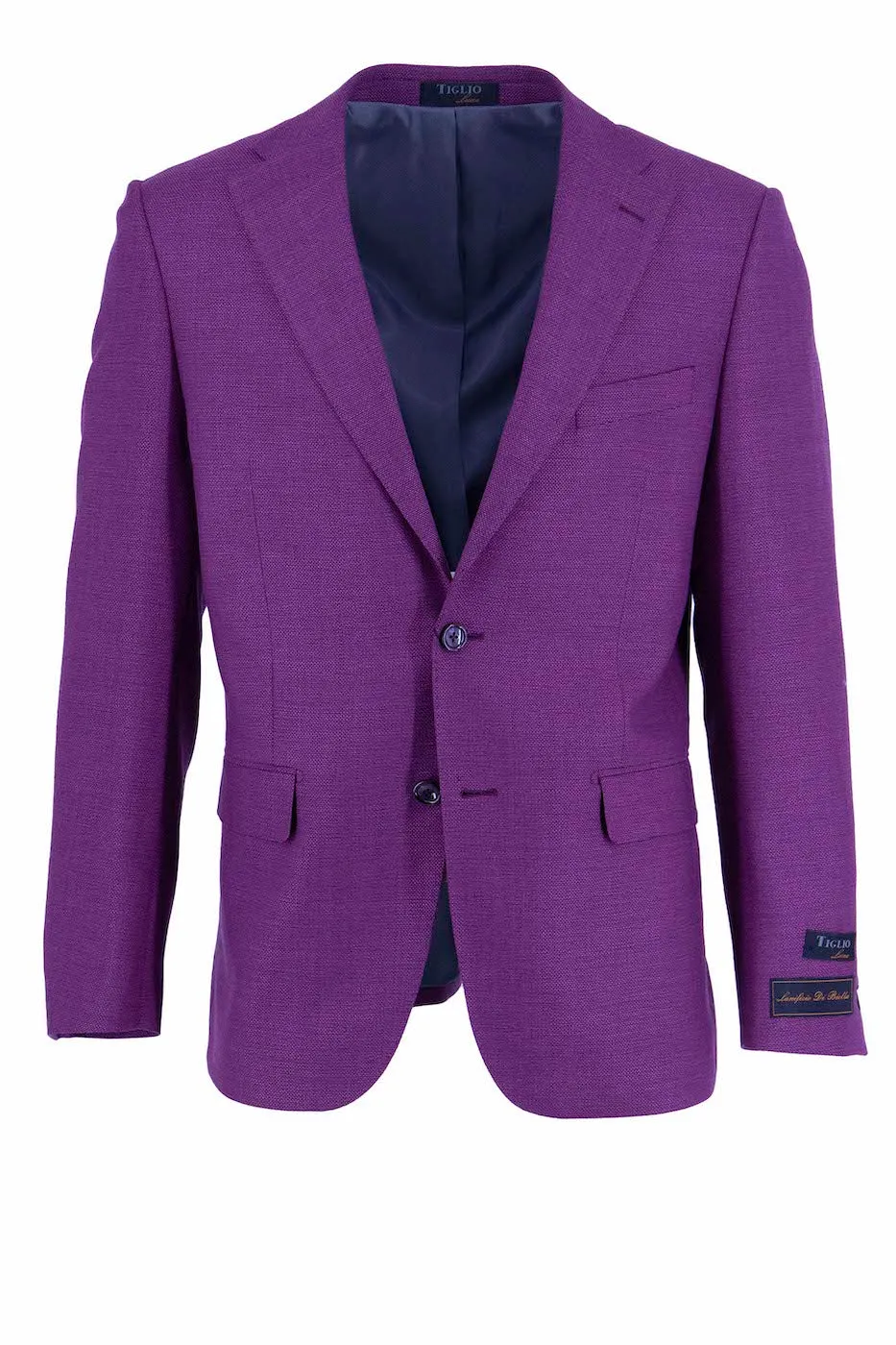 Violet Dolcetto Modern Fit, Pure Wool Jacket by Tiglio Luxe