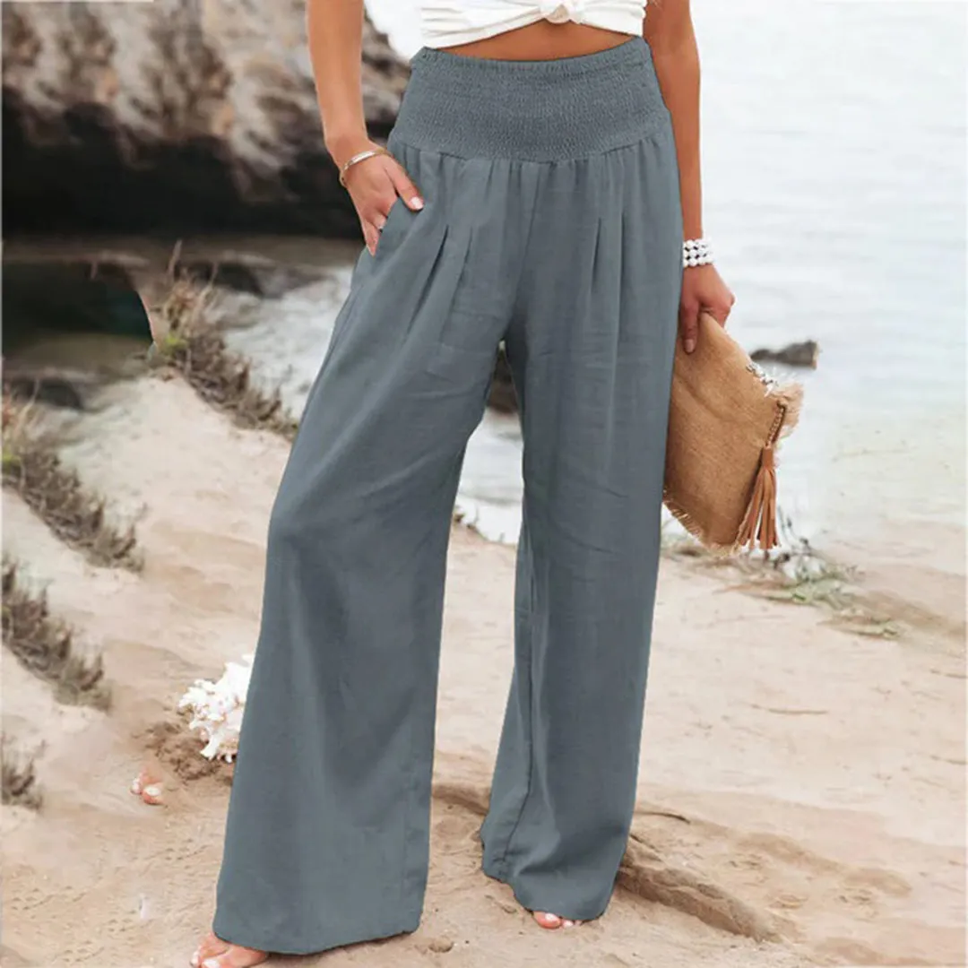 Women's Wide-Leg Linen Pants | High-Waist & Flowy