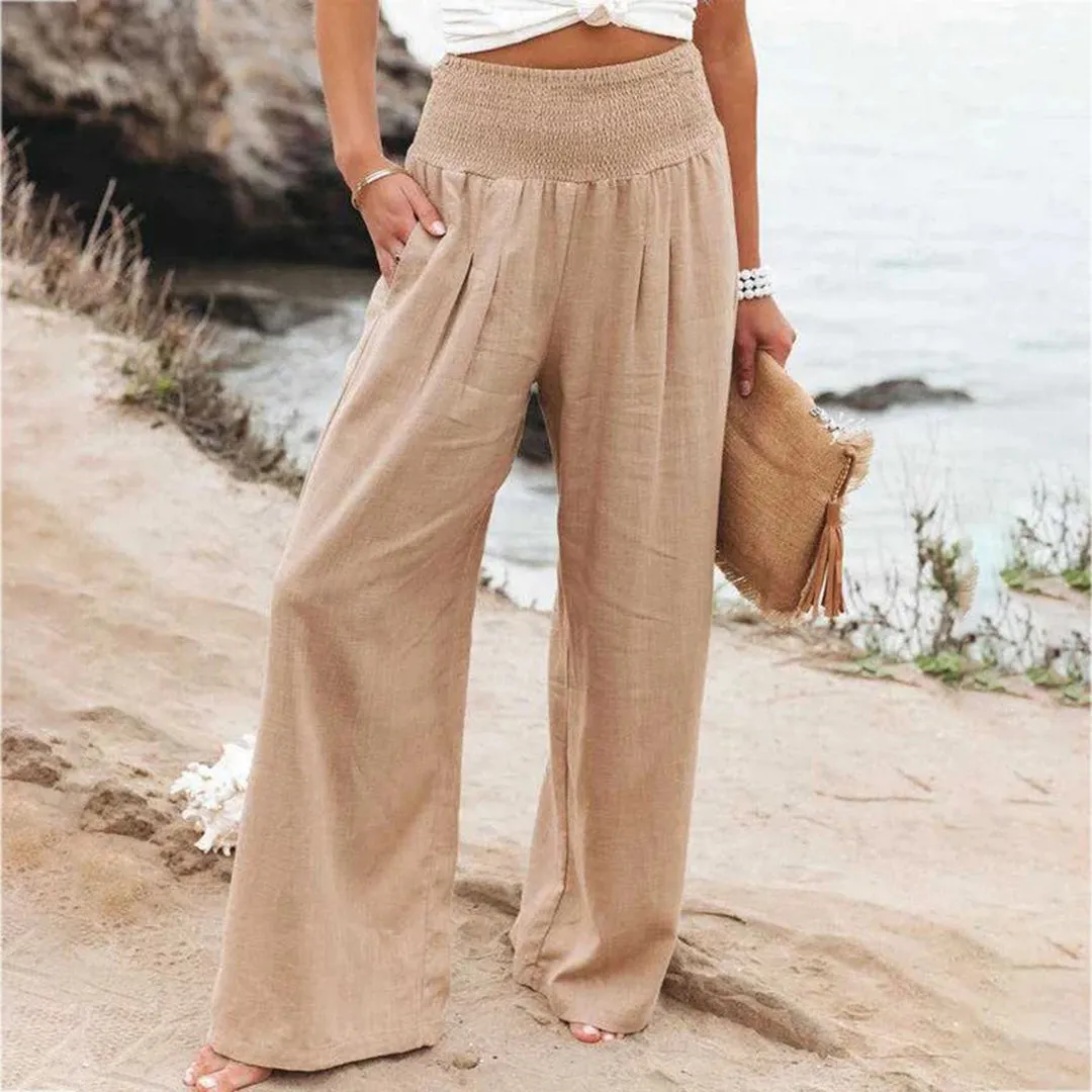 Women's Wide-Leg Linen Pants | High-Waist & Flowy