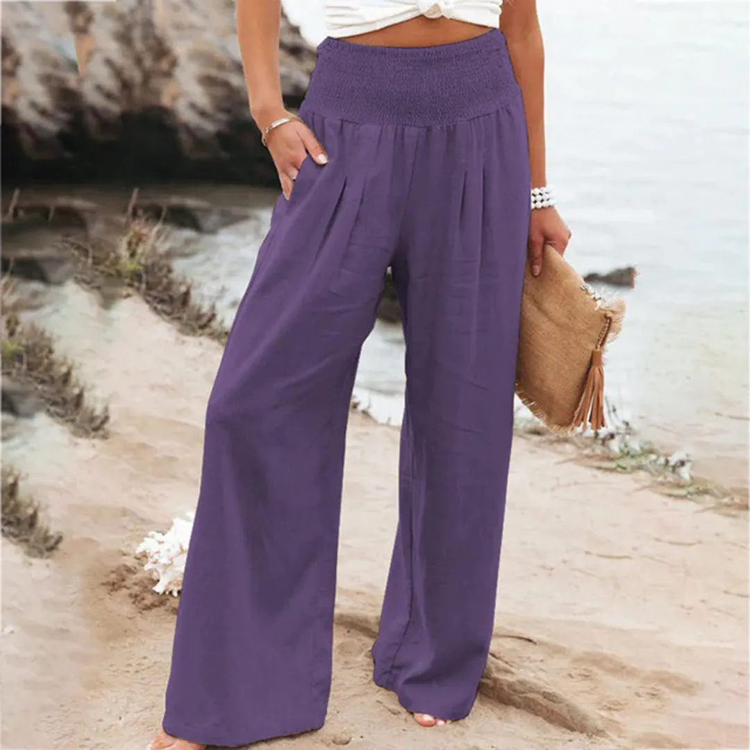 Women's Wide-Leg Linen Pants | High-Waist & Flowy
