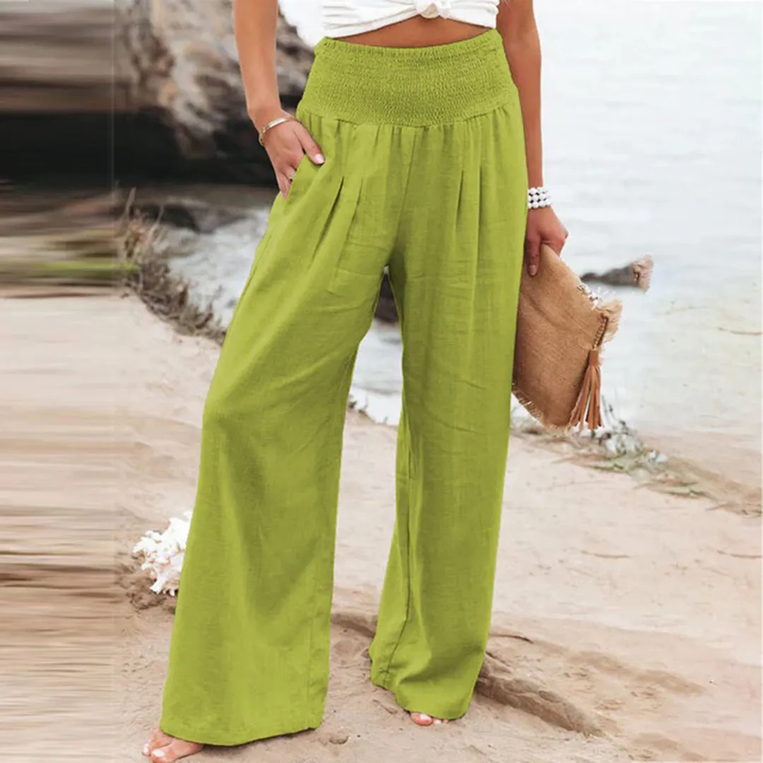 Women's Wide-Leg Linen Pants | High-Waist & Flowy