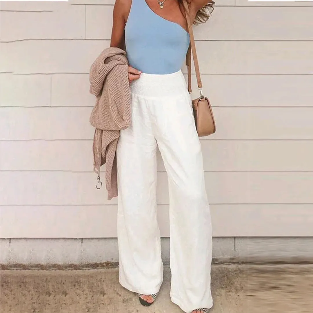 Women's Wide-Leg Linen Pants | High-Waist & Flowy