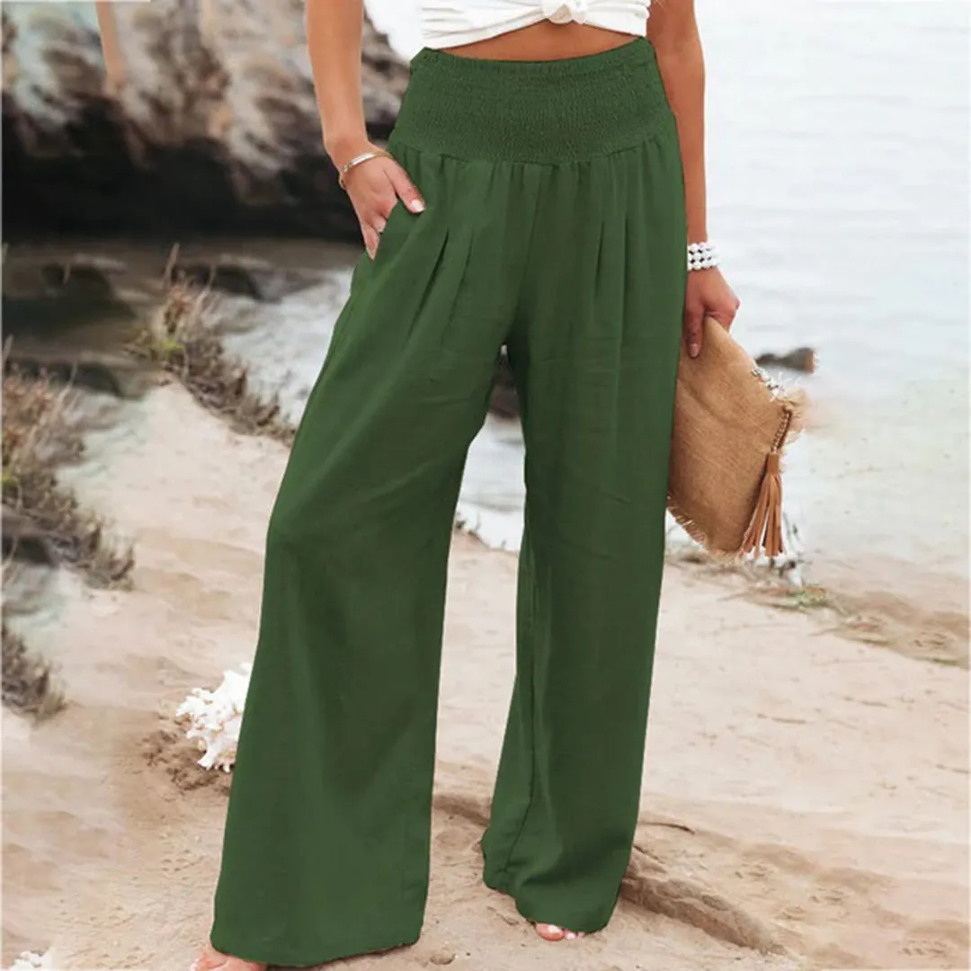 Women's Wide-Leg Linen Pants | High-Waist & Flowy