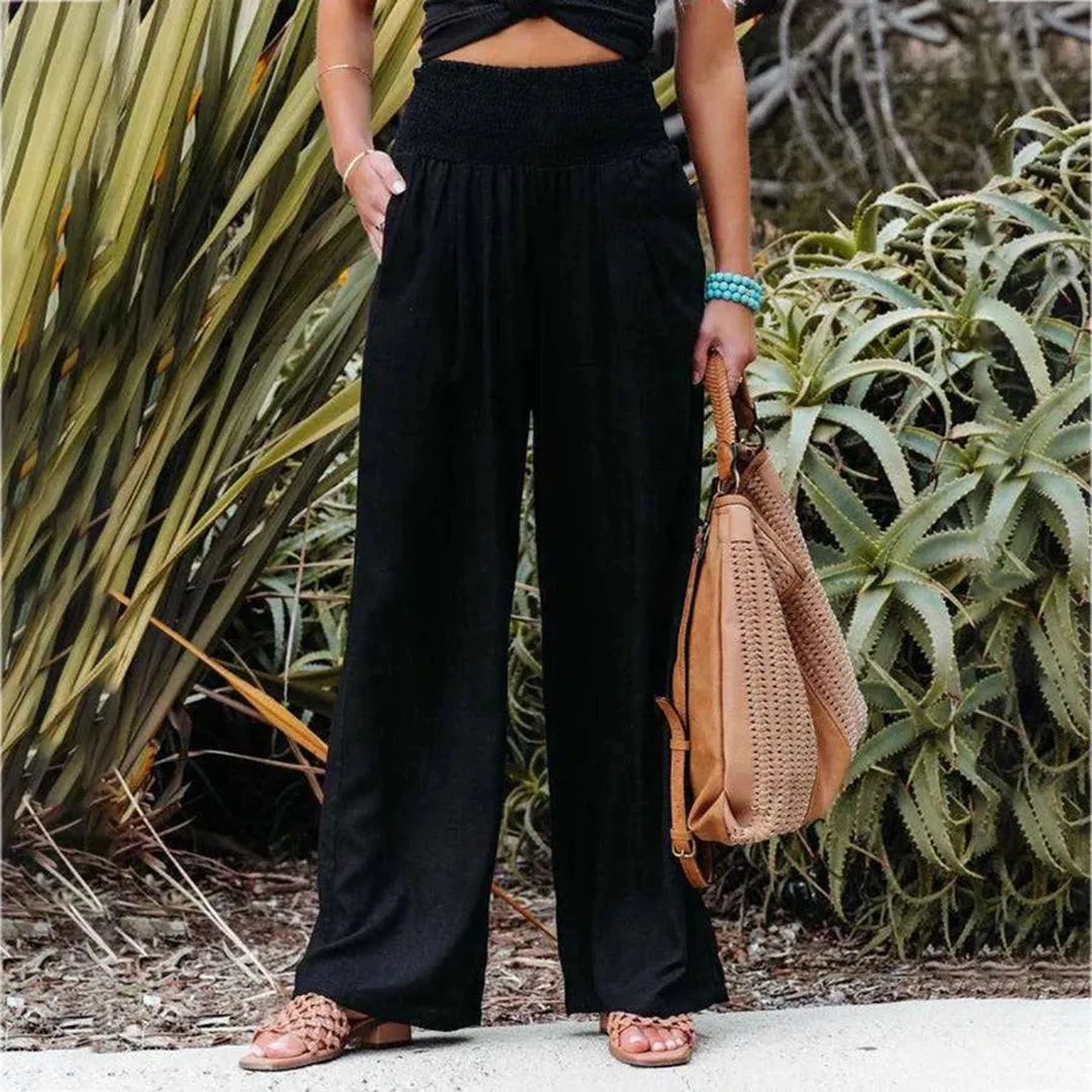 Women's Wide-Leg Linen Pants | High-Waist & Flowy
