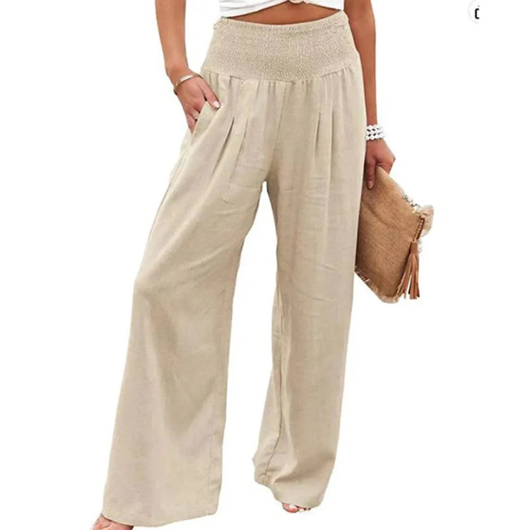 Women's Wide-Leg Linen Pants | High-Waist & Flowy