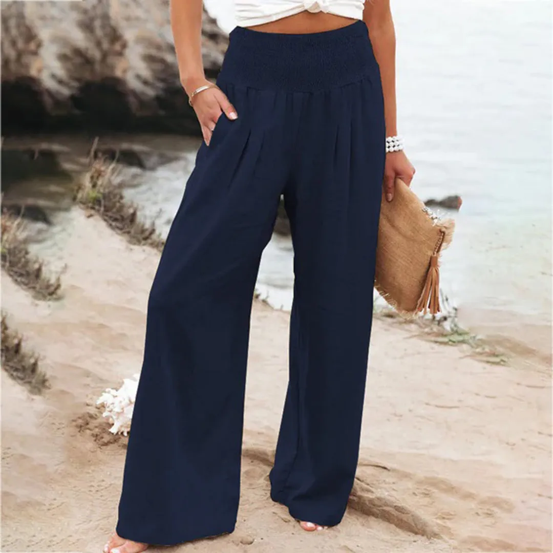 Women's Wide-Leg Linen Pants | High-Waist & Flowy